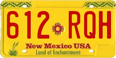 NM license plate 612RQH