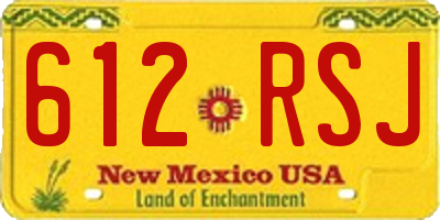 NM license plate 612RSJ