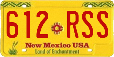 NM license plate 612RSS