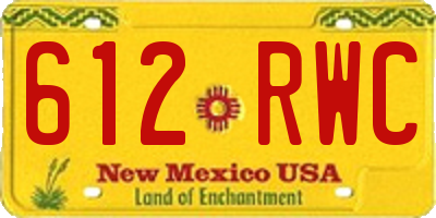 NM license plate 612RWC