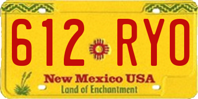 NM license plate 612RYO