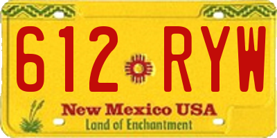NM license plate 612RYW