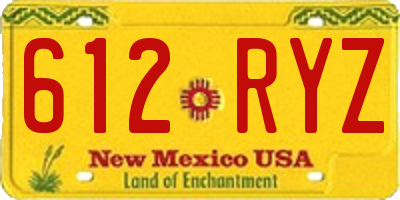 NM license plate 612RYZ