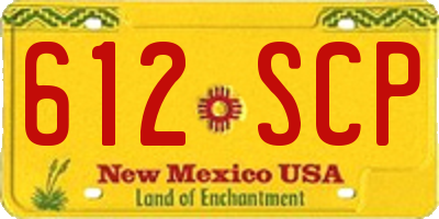 NM license plate 612SCP