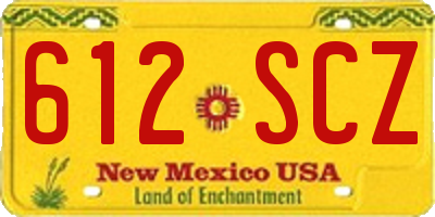 NM license plate 612SCZ
