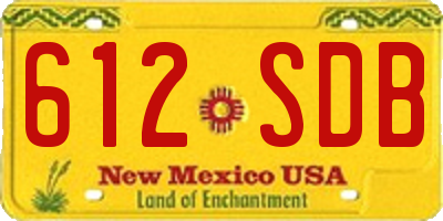 NM license plate 612SDB