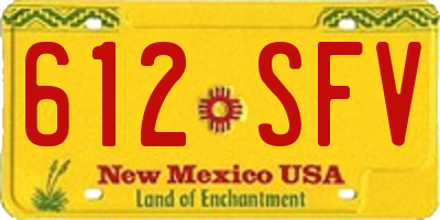NM license plate 612SFV