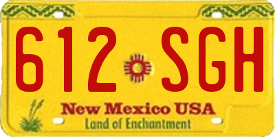 NM license plate 612SGH