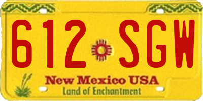 NM license plate 612SGW