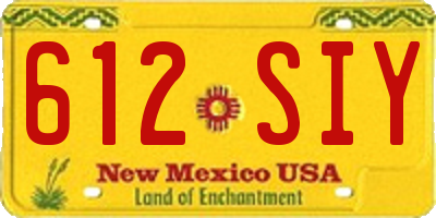 NM license plate 612SIY