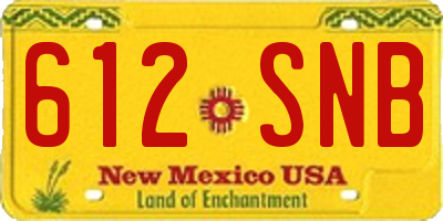 NM license plate 612SNB