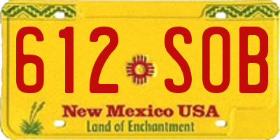 NM license plate 612SOB