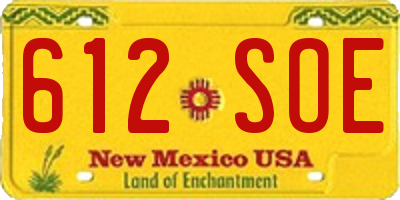 NM license plate 612SOE