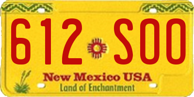 NM license plate 612SOO
