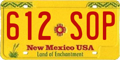 NM license plate 612SOP