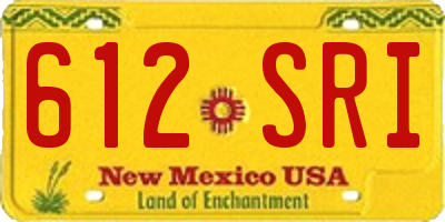 NM license plate 612SRI