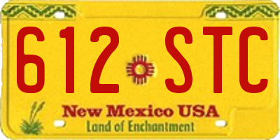 NM license plate 612STC