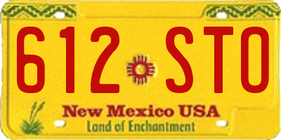 NM license plate 612STO
