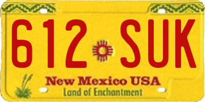 NM license plate 612SUK