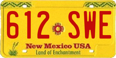 NM license plate 612SWE
