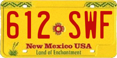 NM license plate 612SWF