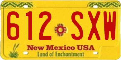 NM license plate 612SXW