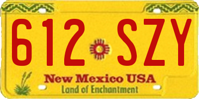 NM license plate 612SZY
