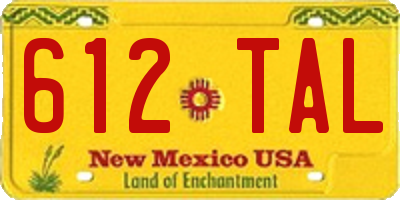 NM license plate 612TAL
