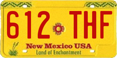 NM license plate 612THF