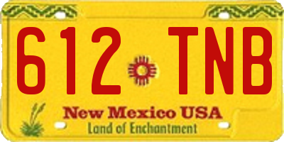 NM license plate 612TNB