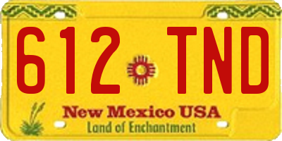 NM license plate 612TND