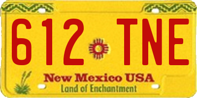 NM license plate 612TNE