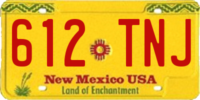 NM license plate 612TNJ