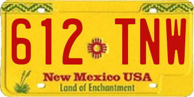 NM license plate 612TNW