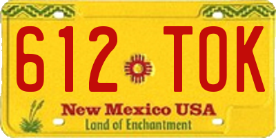 NM license plate 612TOK