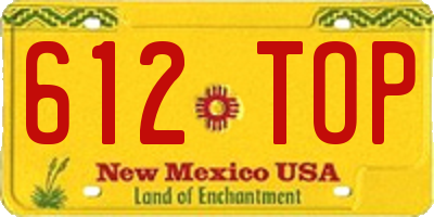 NM license plate 612TOP