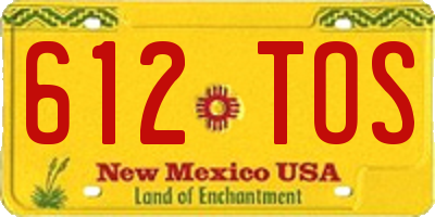 NM license plate 612TOS