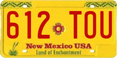 NM license plate 612TOU