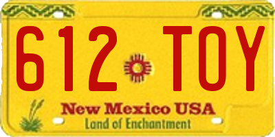 NM license plate 612TOY