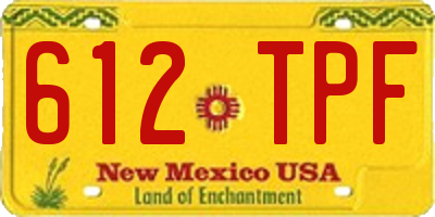 NM license plate 612TPF