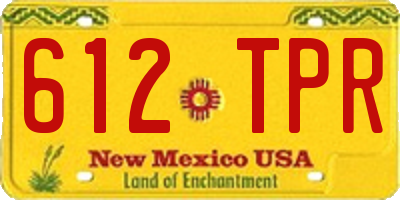 NM license plate 612TPR