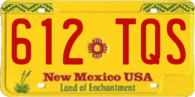 NM license plate 612TQS