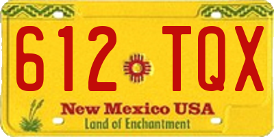 NM license plate 612TQX