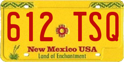 NM license plate 612TSQ