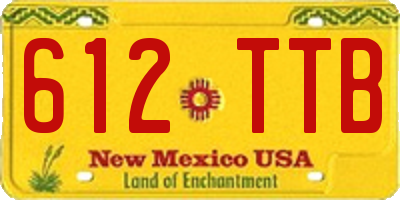NM license plate 612TTB
