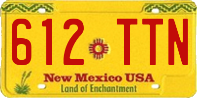 NM license plate 612TTN