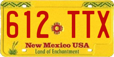 NM license plate 612TTX