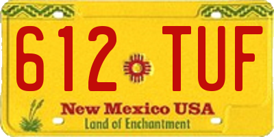 NM license plate 612TUF