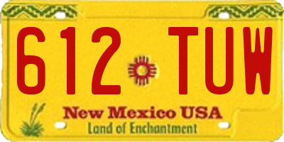 NM license plate 612TUW