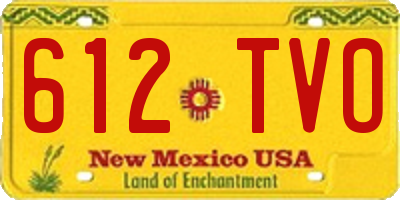 NM license plate 612TVO